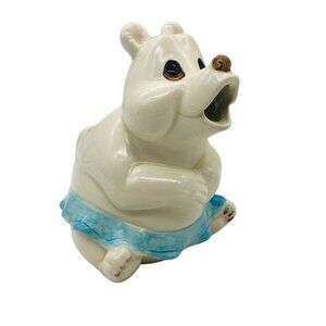 Vintage Quon Quon Dancing Polar Bear Ceramic Creamer Pitcher Tutu Japan